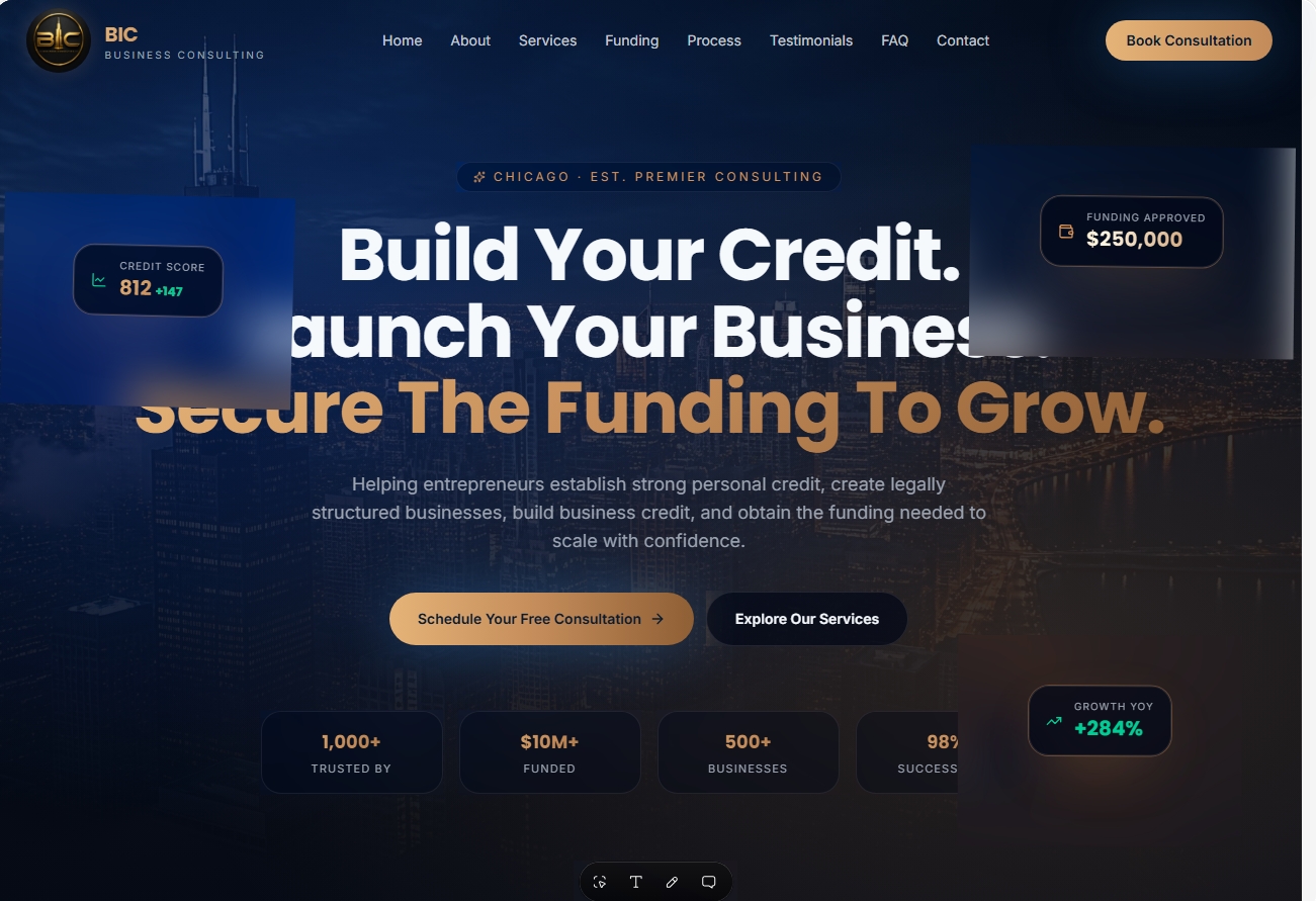 BIC Business Consulting website homepage