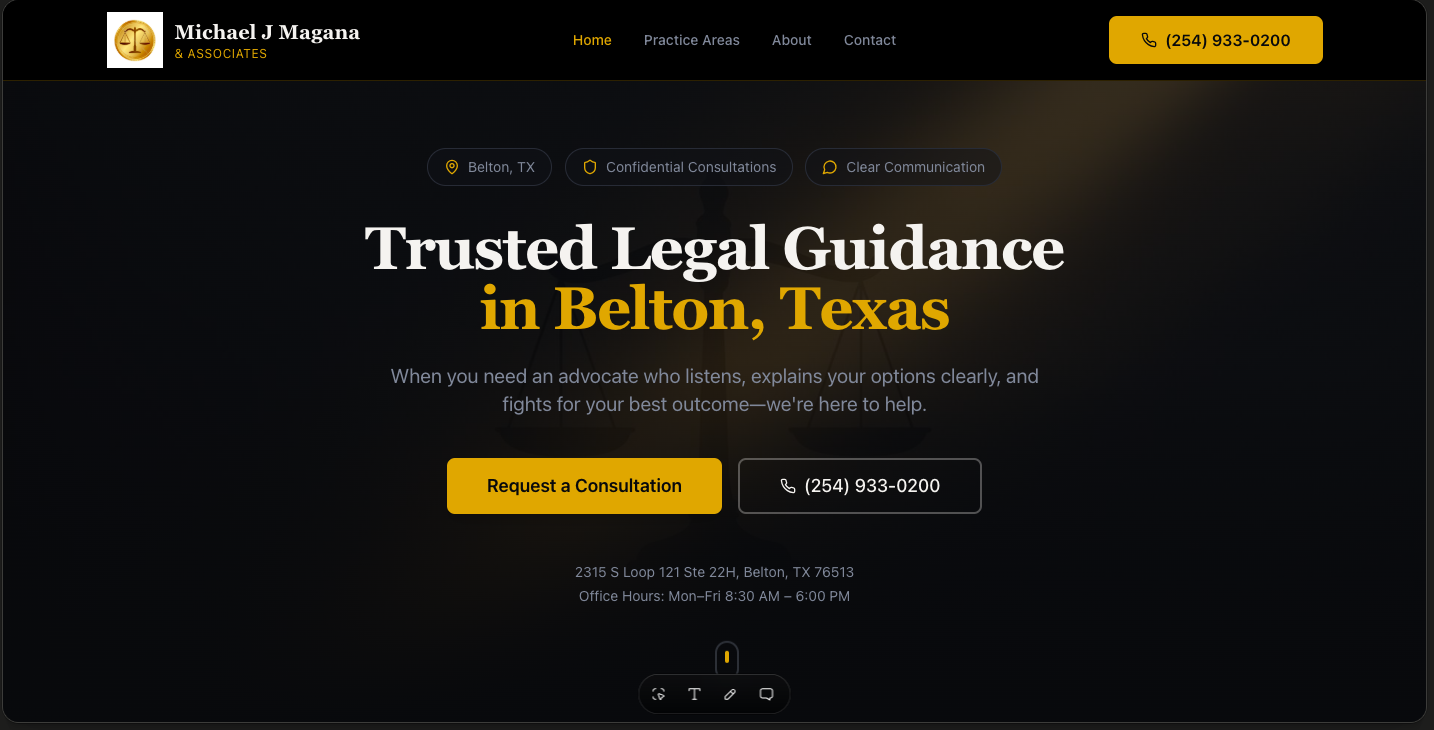 Belton Legal Pros website homepage